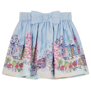 Monsoon Skirt Blue with London Print Girls 9 - 10 Years NWT